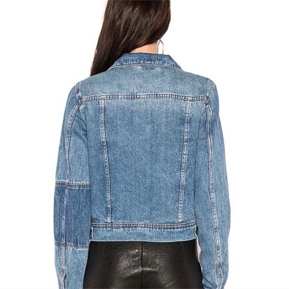 Free People Rumors Patchwork Two-Tone Denim Jean Jacket Women's Size XSmall - Picture 3 of 14